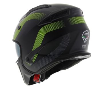 HELMET VITO JET BRUZANO MATTE BLACK + FLUOR 02031 Vito Bruzano Fluor back
